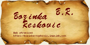 Božinka Resković vizit kartica